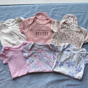 Carter's Baby Girl Onesies Set - Floral and Stripes